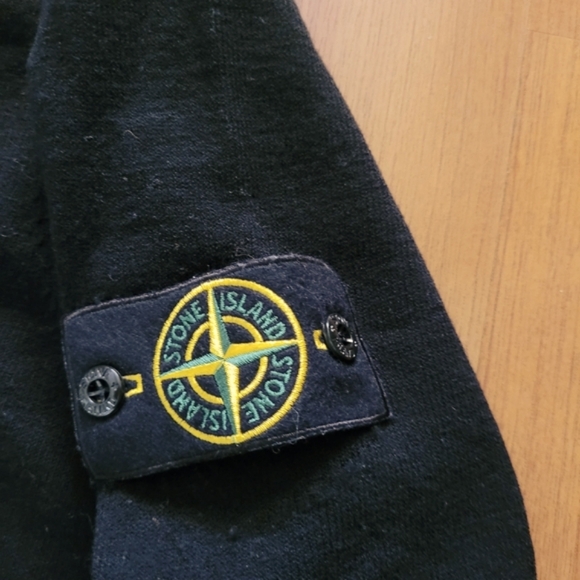 STONE ISLAND Mens Black Crew Neck Sweater Size XL Wool Blend Prep Academia Class - Picture 5 of 13